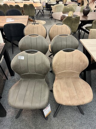 6x Eetkamerstoel Mascha, Microvezel, 3x taupe, 3x antraciet